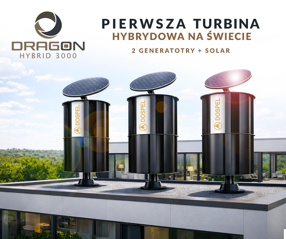 Turbina wiatrowa hybrydowa z panelem fotowowoltaicznym Dospel Hybrid 3000